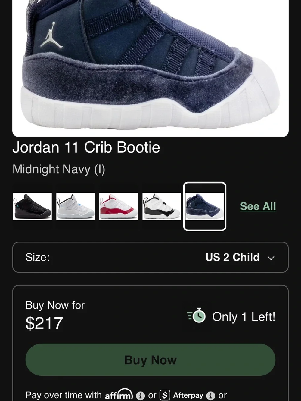 Jordan Toddlers' Navy and White Mini Sneakers